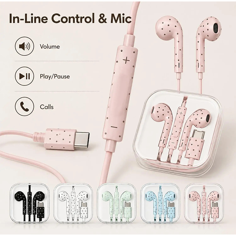 Type C Earphones Polka Dot Sta - огляд і ціна Usb C Earphone