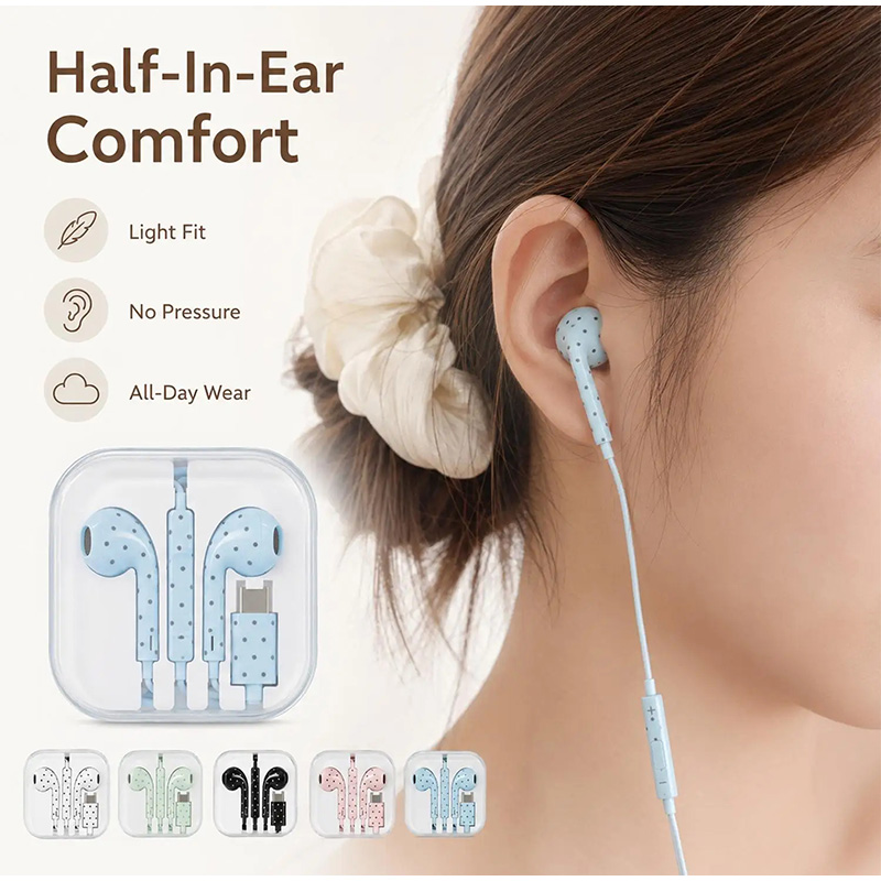 Type C Earphones Polka Dot Sta - огляд і ціна Usb C Earphone