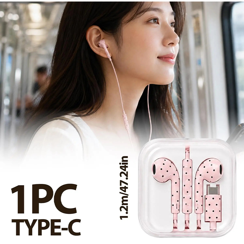 Type C Earphones Polka Dot Sta - огляд і ціна Usb C Earphone