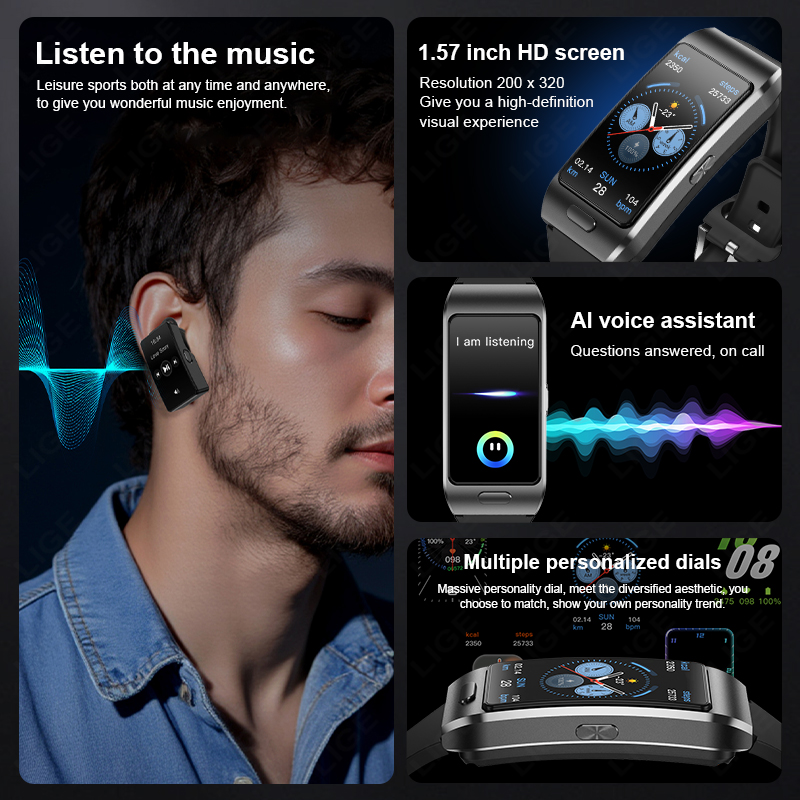 LIGE New Smart Watch Earbuds T - огляд і ціна Wireless Earbuds Tws